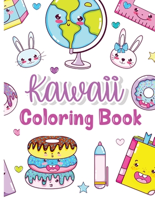 Kawaii coloring book kids coloring book with funny kawaii