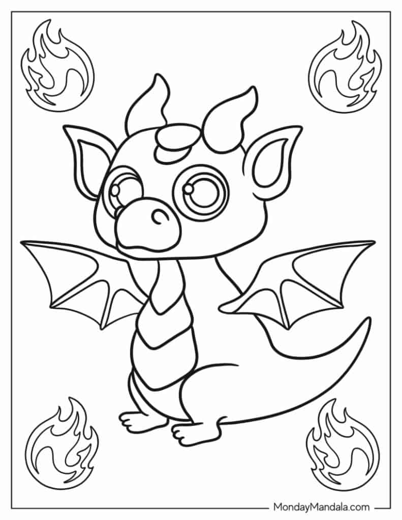 Dragon coloring pages free pdf printables