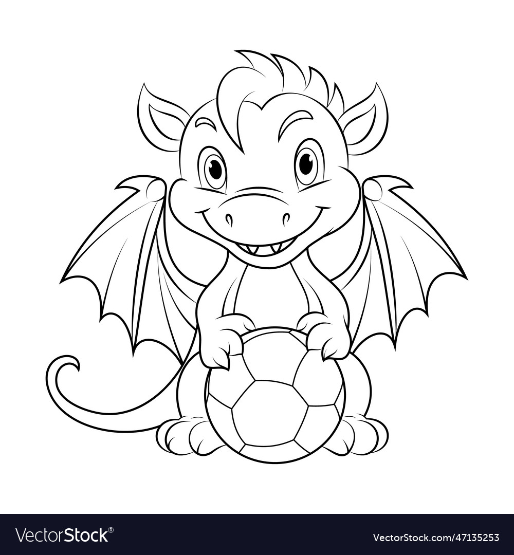 Cute dragon coloring pages for kids royalty free vector