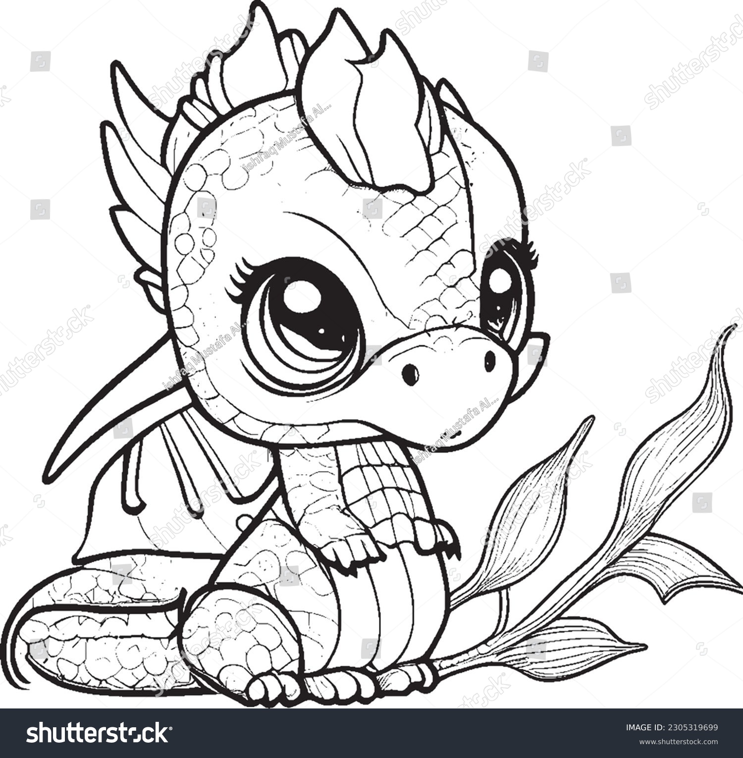 Cute dragon coloring pages kids adults stock vector royalty free