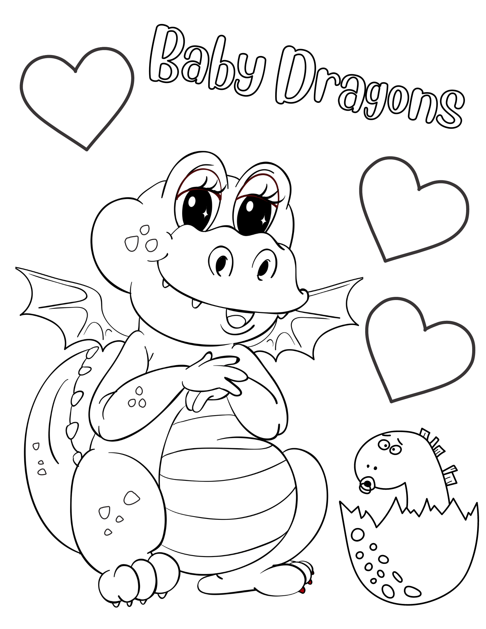 Cute dragon coloring pages for all ages