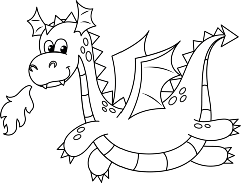 Cute dragon coloring page free printable coloring pages