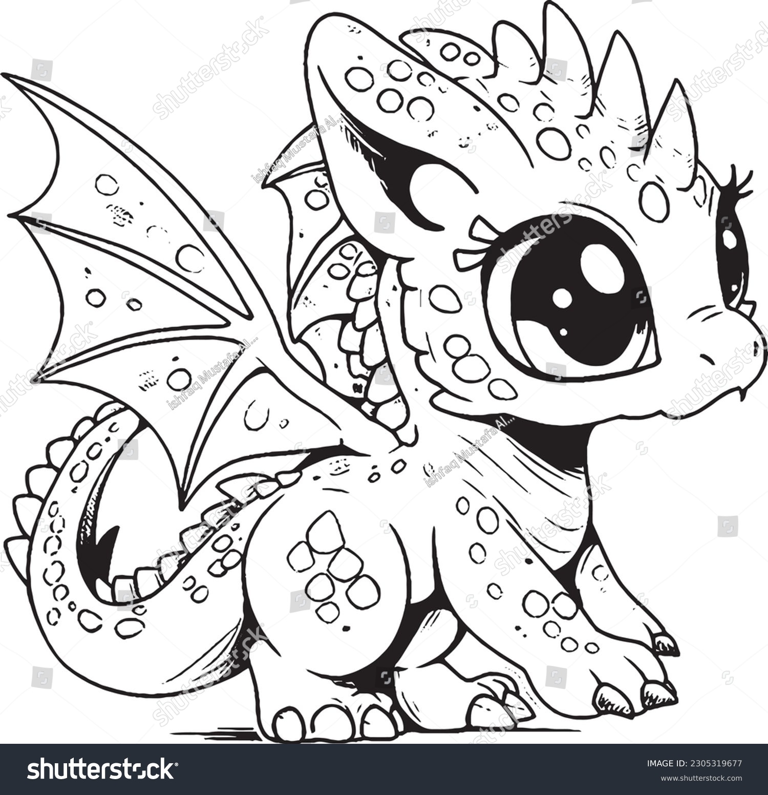 Cute dragon coloring pages kids adults stock vector royalty free