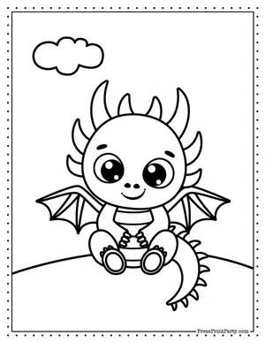 Cute dragon coloring sheets for kids free printable