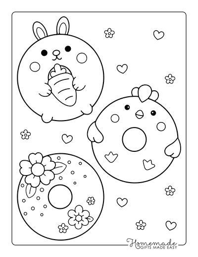 Free cute kawaii coloring pages for kids