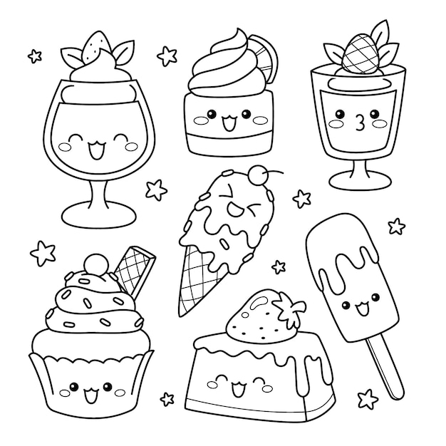 Kawaii coloring page images