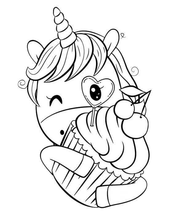 Free easy to print kawaii coloring pages kids printable coloring pages unicorn coloring pages cute coloring pages