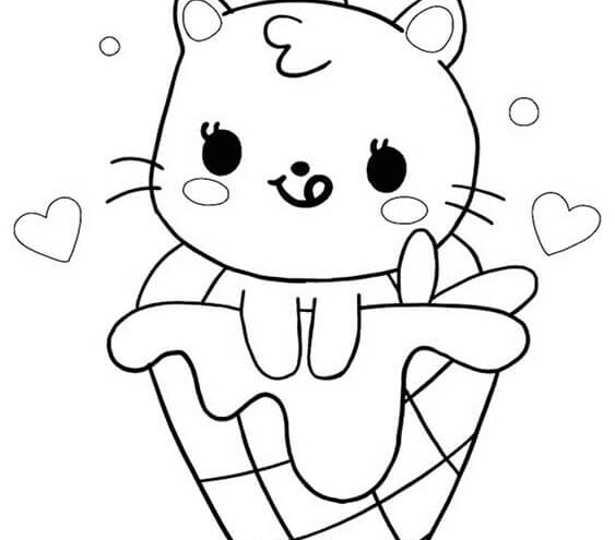 Free easy to print kawaii coloring pages