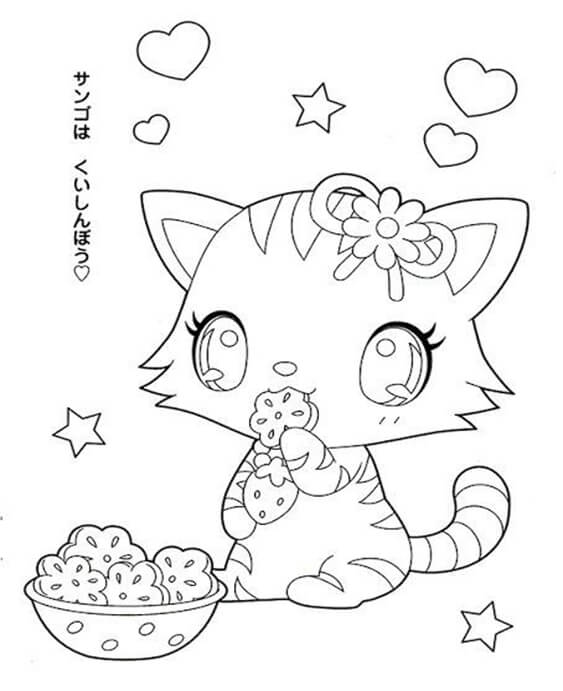 Free easy to print kawaii coloring pages