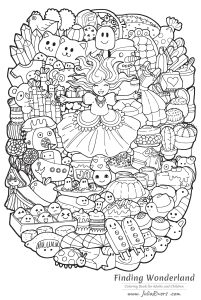 Kawaii coloring pages for adults kids