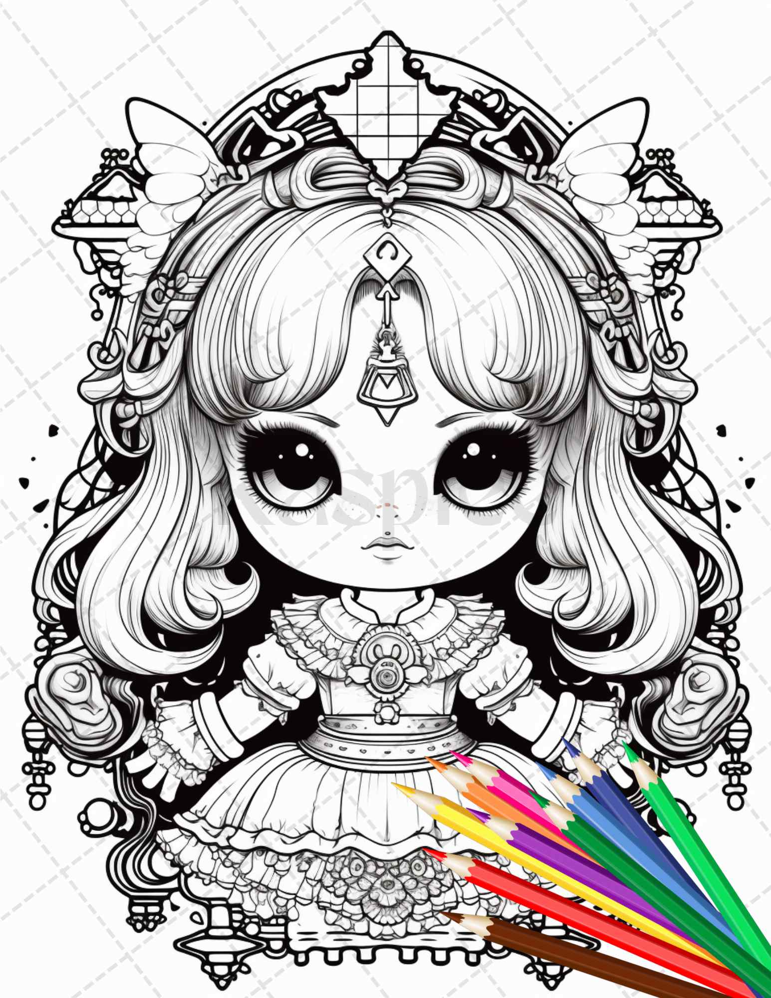 Creepy kawaii pastel goth coloring pages printable for adults gray â coloring