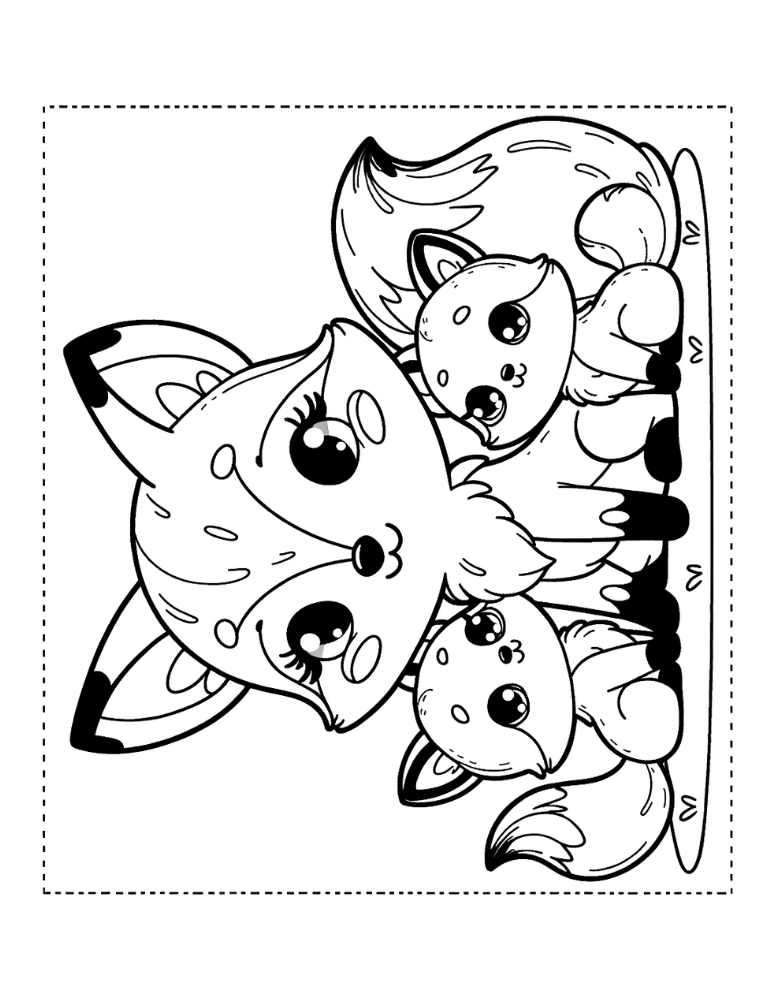 Free fox coloring pages for kids