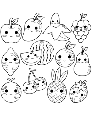 Kawaii fruit clip art