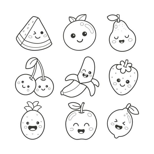 Thousand coloring page fruit royalty