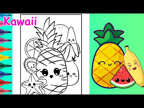 Cute fruit coloring page