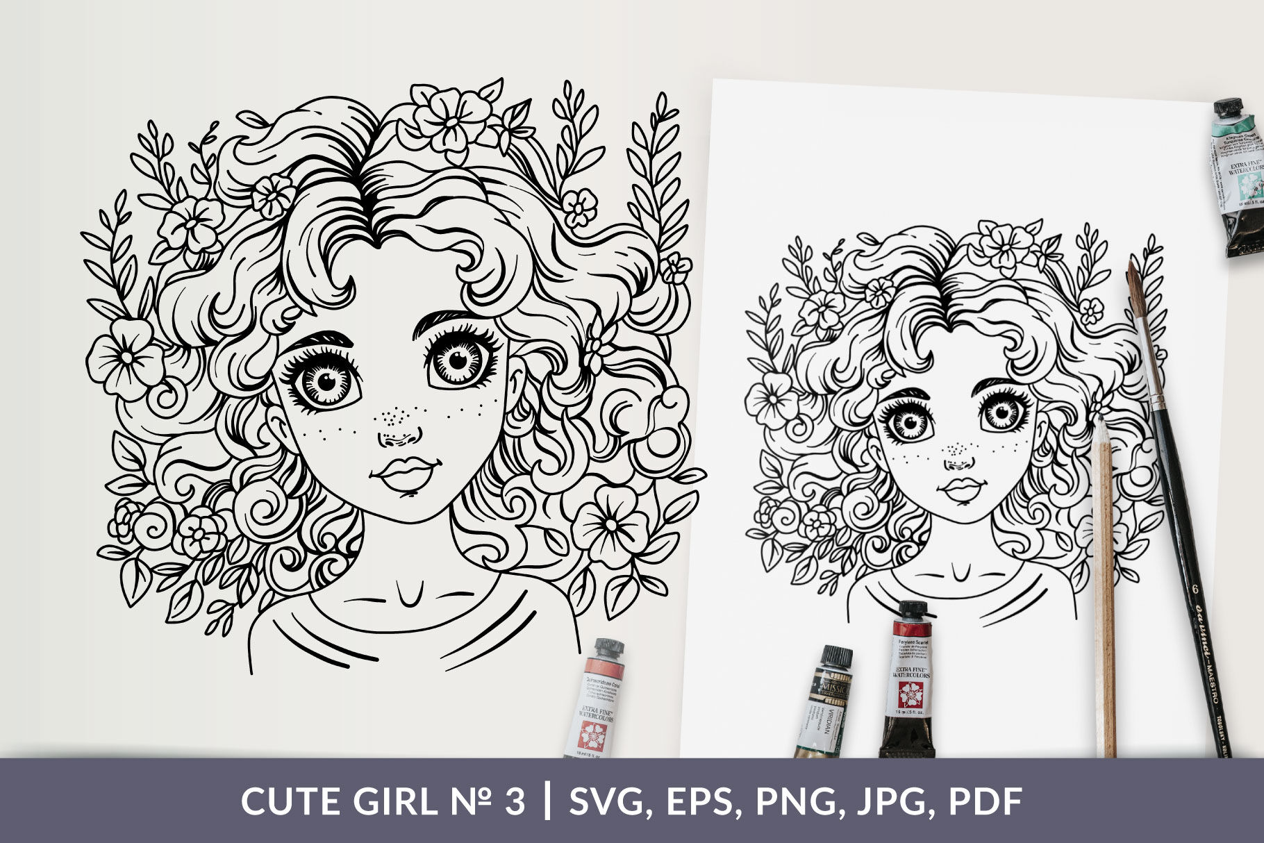 Cute girl coloring pages by sevrina art