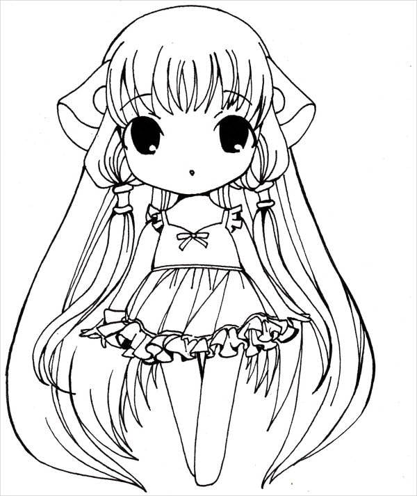 Anime girl coloring pages