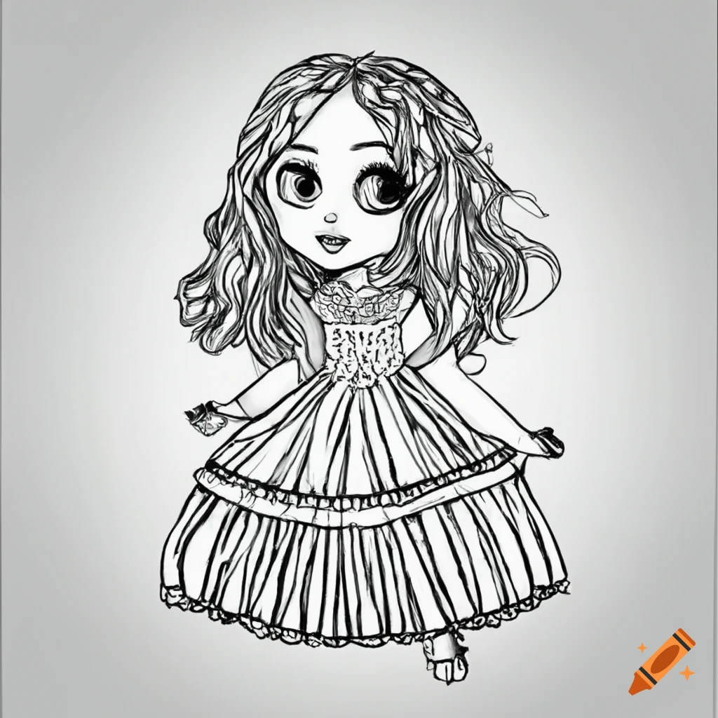 Coloring pages for kids girls white background black and white on