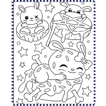 Kawaii pastel goth coloring pages by felixes tpt