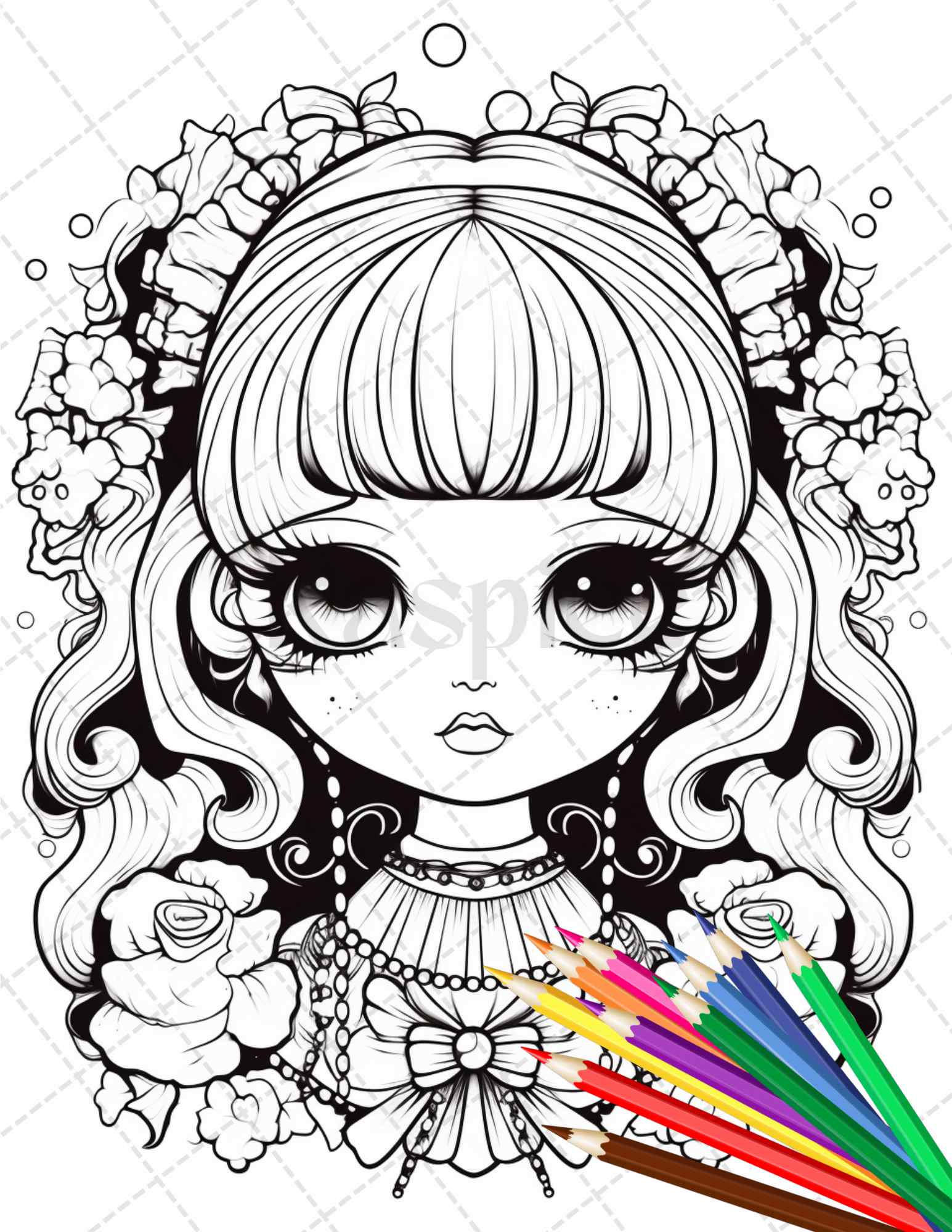 Creepy kawaii pastel goth coloring pages printable for adults gray â coloring