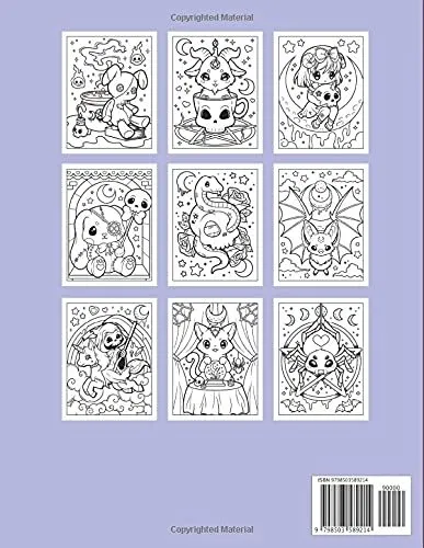 Creepy kawaii pastel goth coloring book cute horror spooky gothic coloring pa