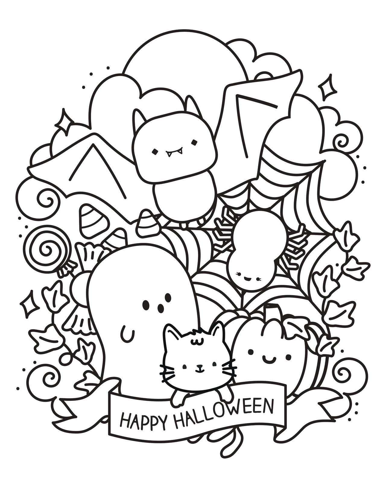 Cute halloween coloring pages by coloringpageswk on