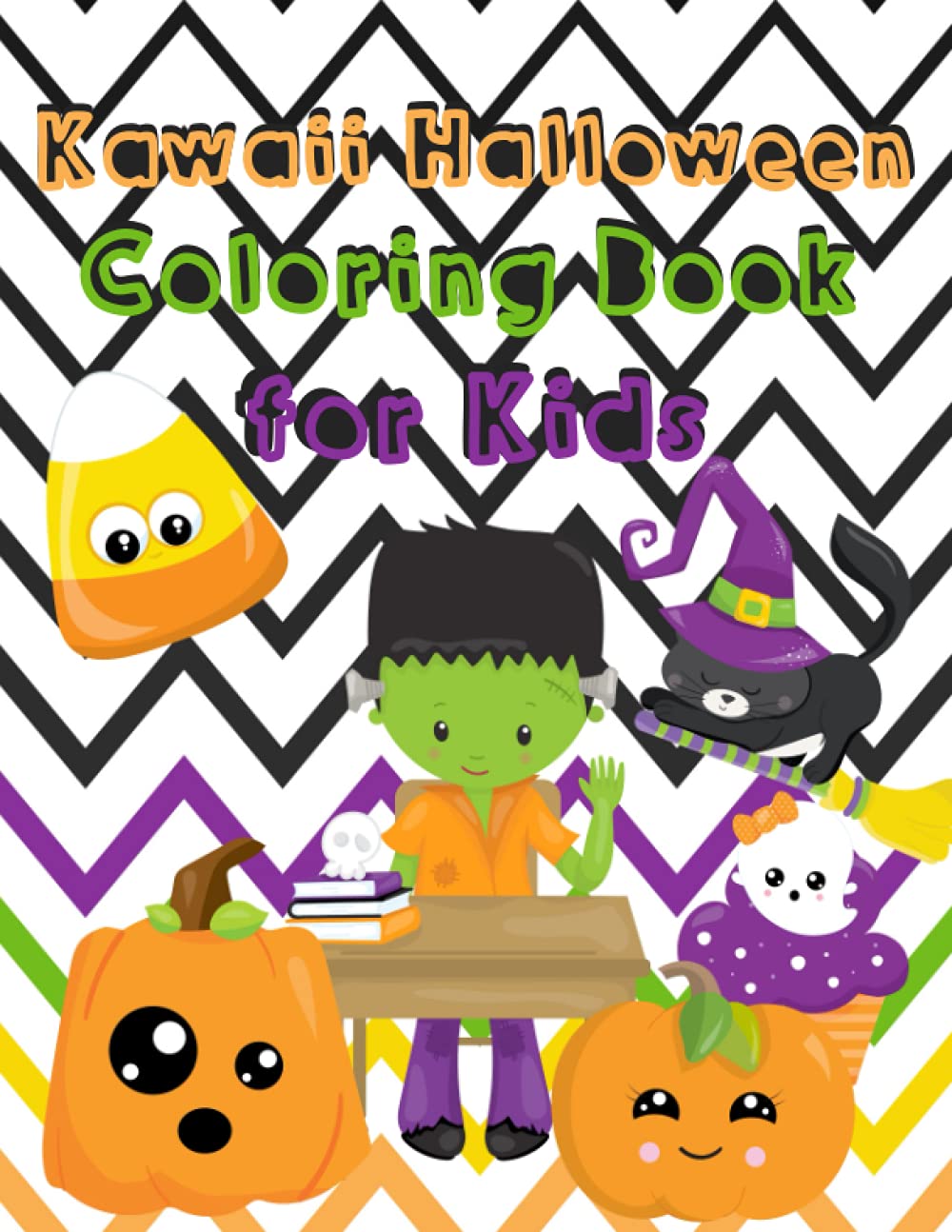 Kawaii halloween coloring books for kids cute halloween coloring x inch pages one sided different coloring pages by erin l decker