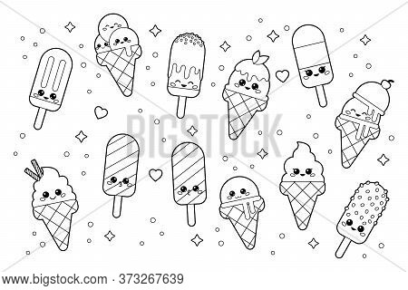 Cute kawaii set ice vector photo free trial bigstock