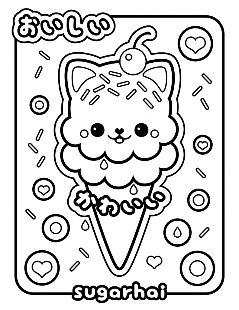 Cute ice cream coloring pages printable for free download