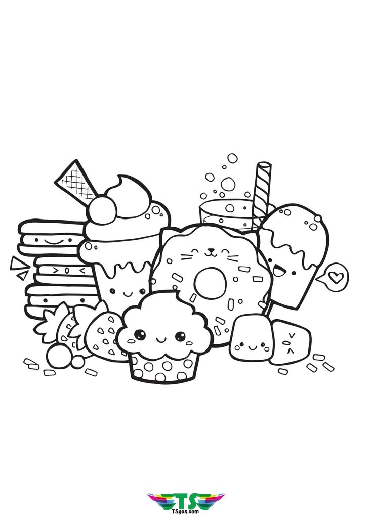 Kawaii food ice cream coloring page cute drawings doodle art doodle art drawing