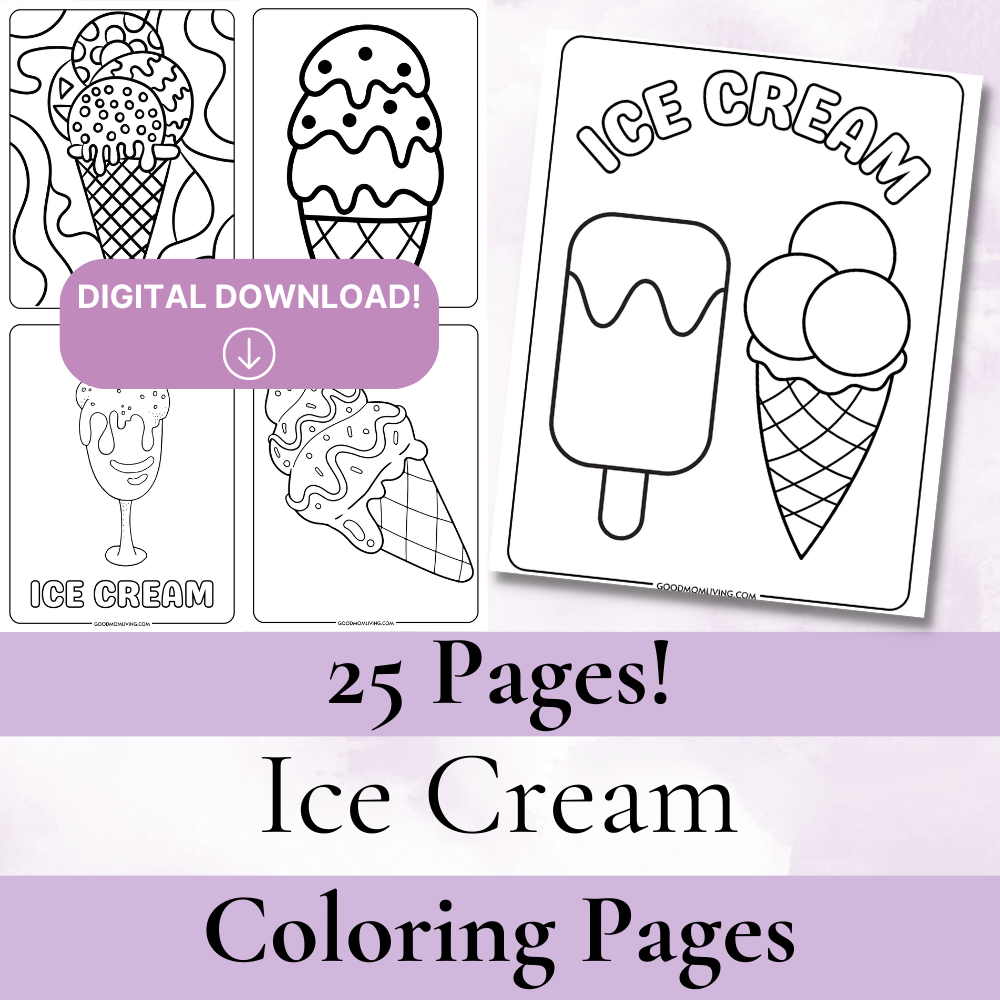 Cute ice cream coloring pages