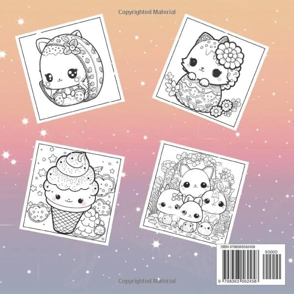 Kawaii coloring book adorable coloring pages