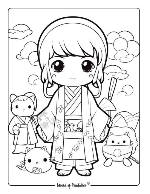 Kawaii coloring pages