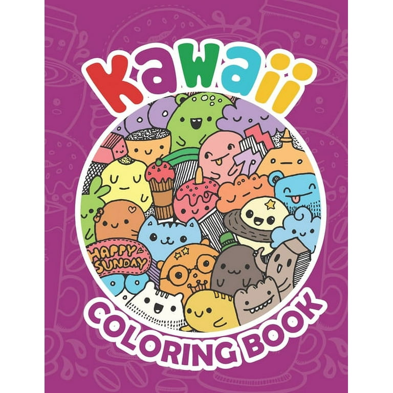 Kawaii coloring book kawaii coloring book for teens kawaii doodle cute japanese style paperback