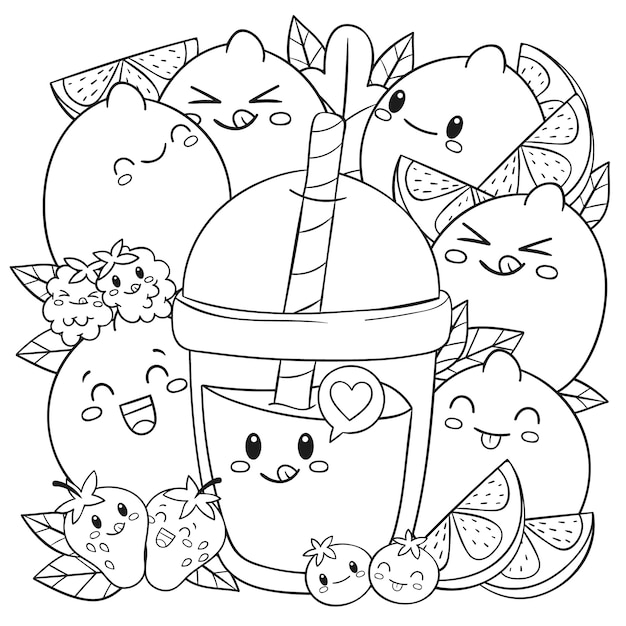 Kawaii coloring page images