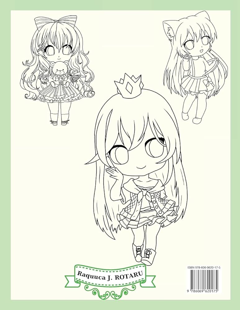 Chibi girls colorg book an awesome colorg book givg many images of chibi kawaii japanese manga drawgs and cute anime characters colorg page for kids teens and all ages rotaru raquuca