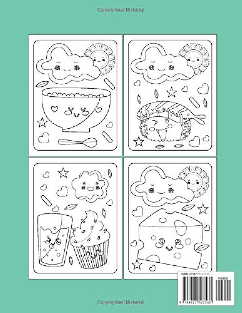 Kawaii food coloring book for kids kawaii japanese style coloring book easy coloring pages for adult beginners teens easy coloring pages for toddler adult women sweet kawaii food for all ages