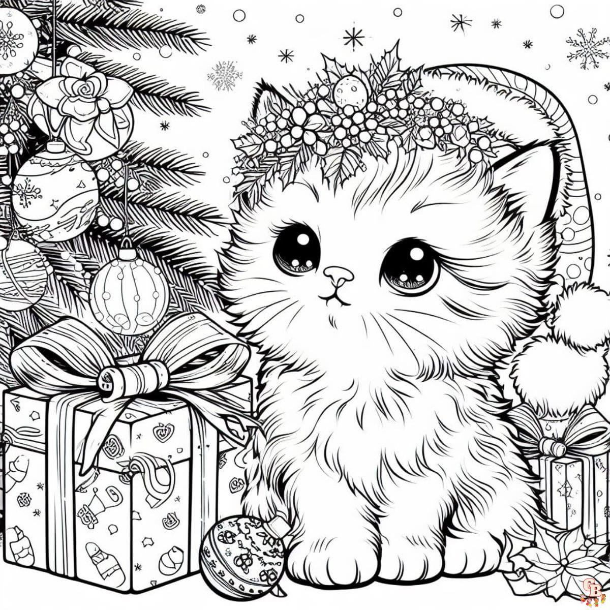 Free kitten coloring pages for kids