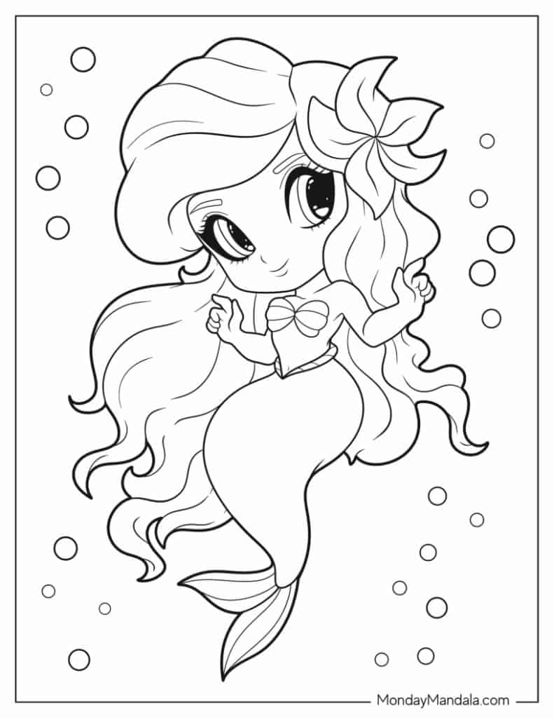 Mermaid coloring pages free pdf printables