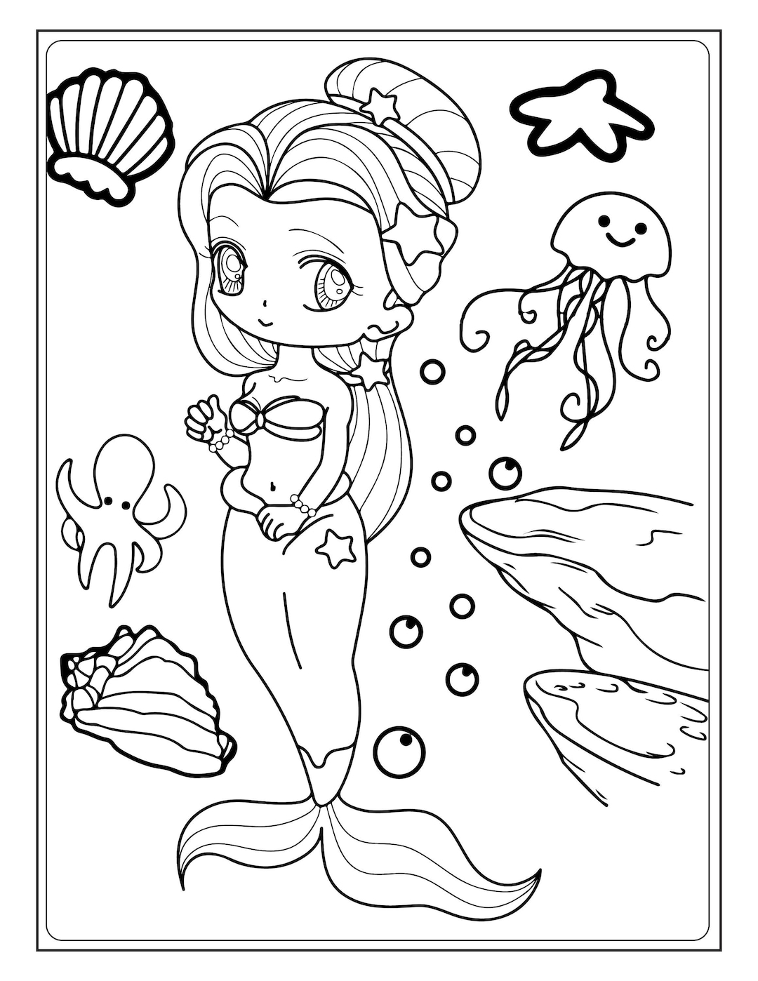 Mermaid coloring pages download now