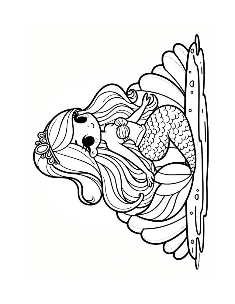 Free printable mermaid coloring pages