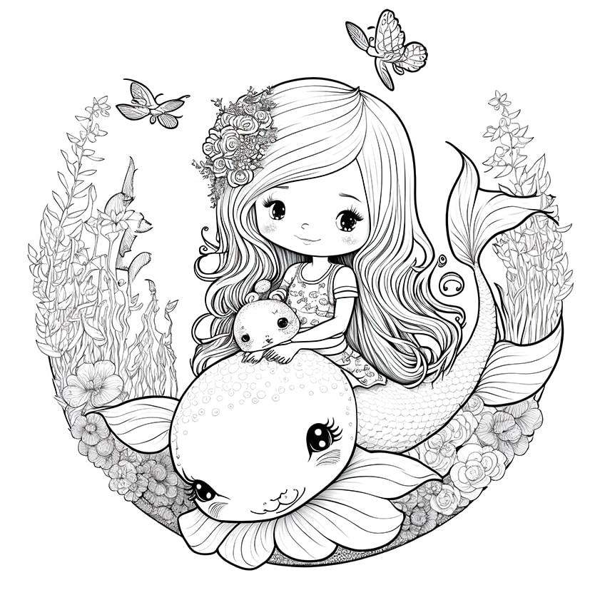 Mermaid coloring pages