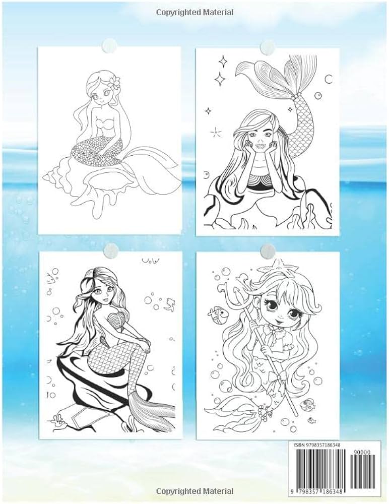 Mermaid coloring book for kids cute and kawaii mermaid coloring book for kids ages