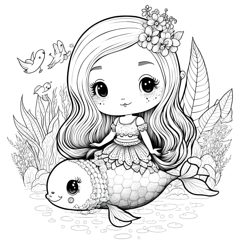 Mermaid coloring pages