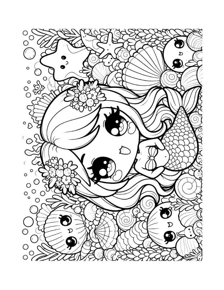 Free printable mermaid coloring pages