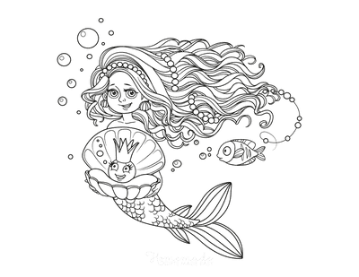 Free printable mermaid coloring pages