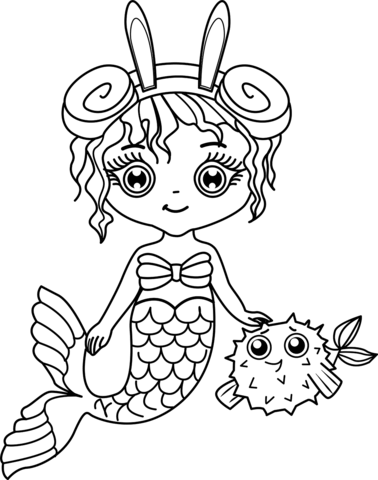 Baby mermaid coloring page free printable coloring pages