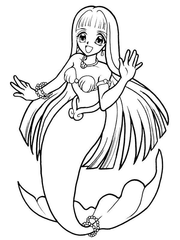 Coloring page mermaid