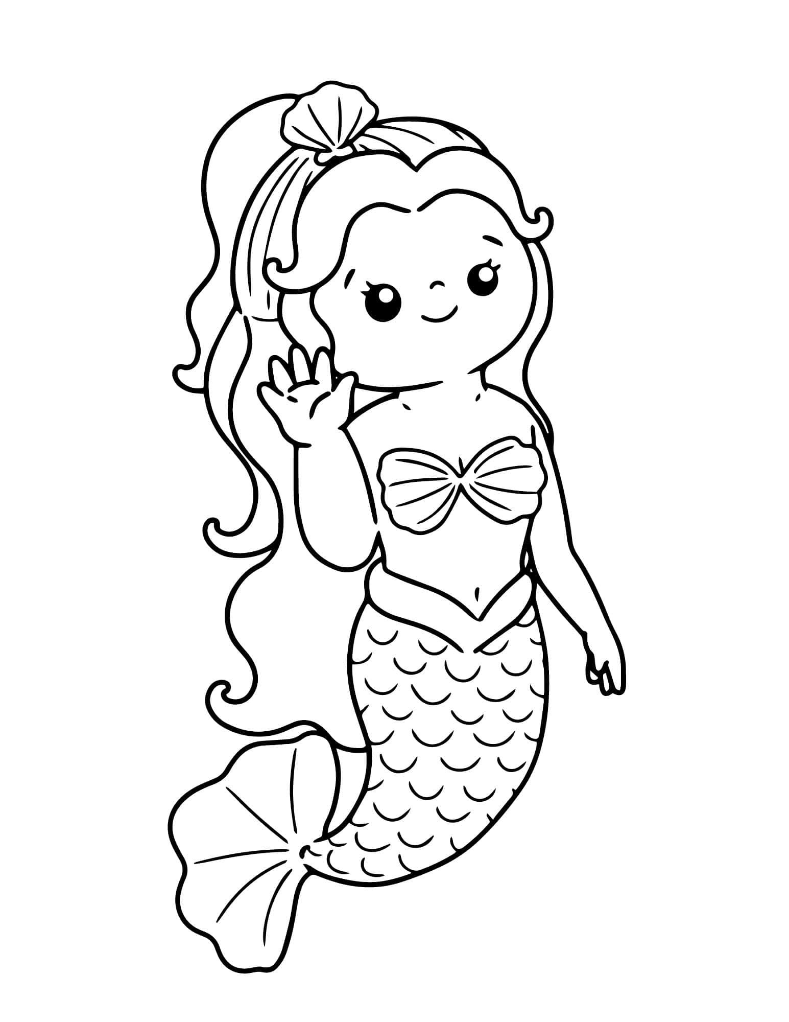 Mermaid coloring pages for kids and adults