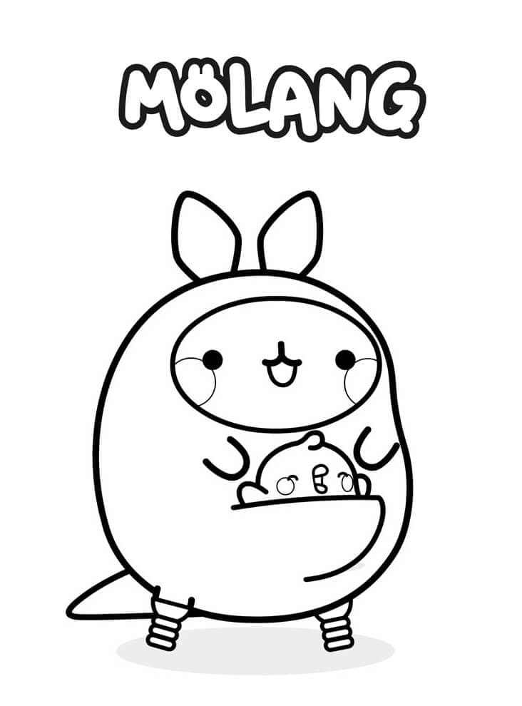 Molang kangaroo coloring page